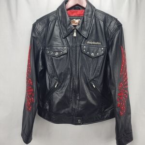 Harley-Davidson Women's Leather Studded Motorcycle Jacket Size M/L